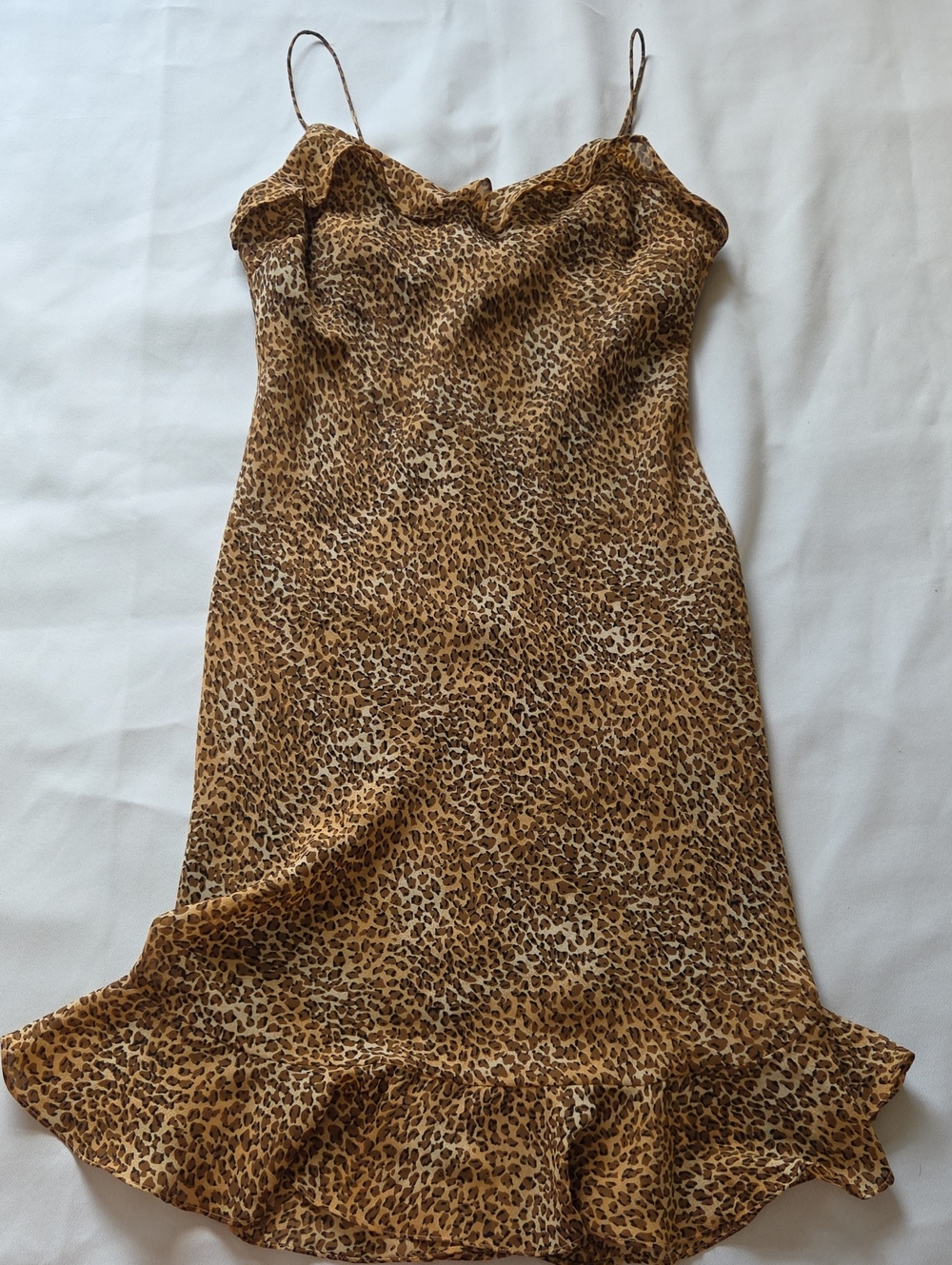 Vintage 1990s Breakin Loose Animal Cheetah Print Maxi Dress Y2K Size 11 / 12